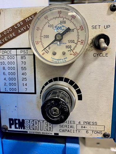 Used 6 Ton Pemserter Series 4 Hardware Insertion Press