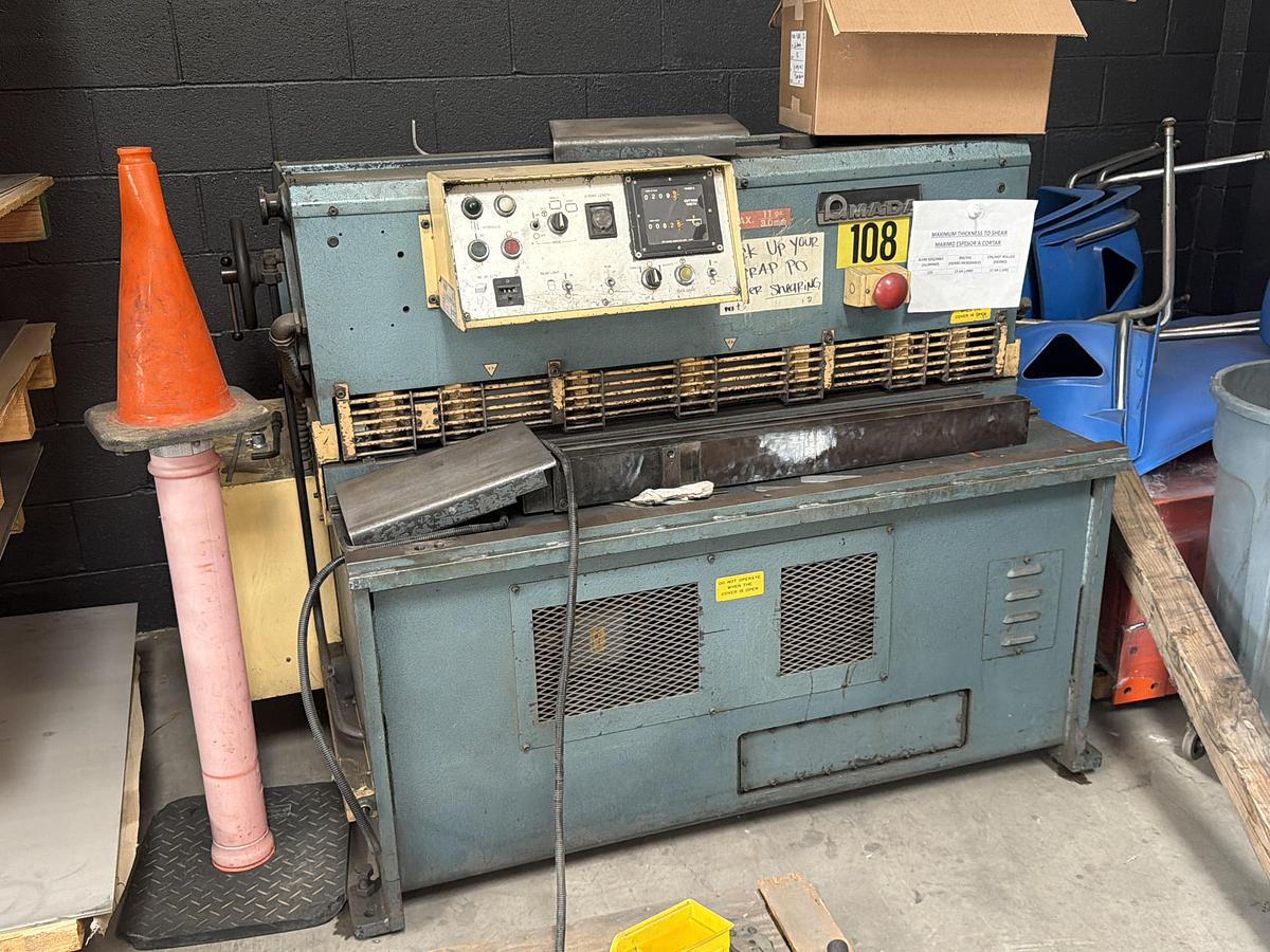 Used 1985 - 11 ga. x 4' Amada S-1232 Mechanical Shear