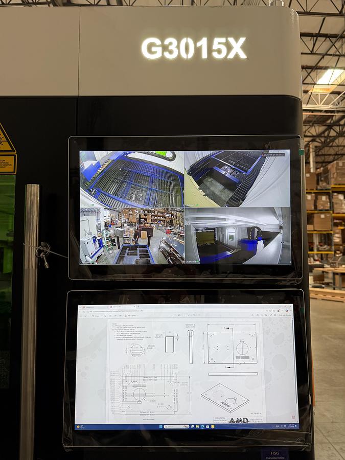 6,000 Watt HSG G3015X-6K Fiber Laser with Shuttle Table