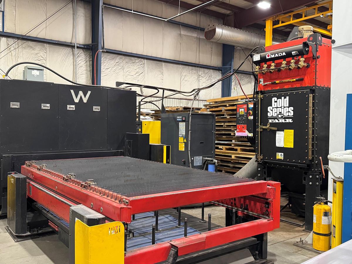 Used 2016 - 6,000 Watt Amada LCG-3015AJ CNC Fiber Laser Cutting System