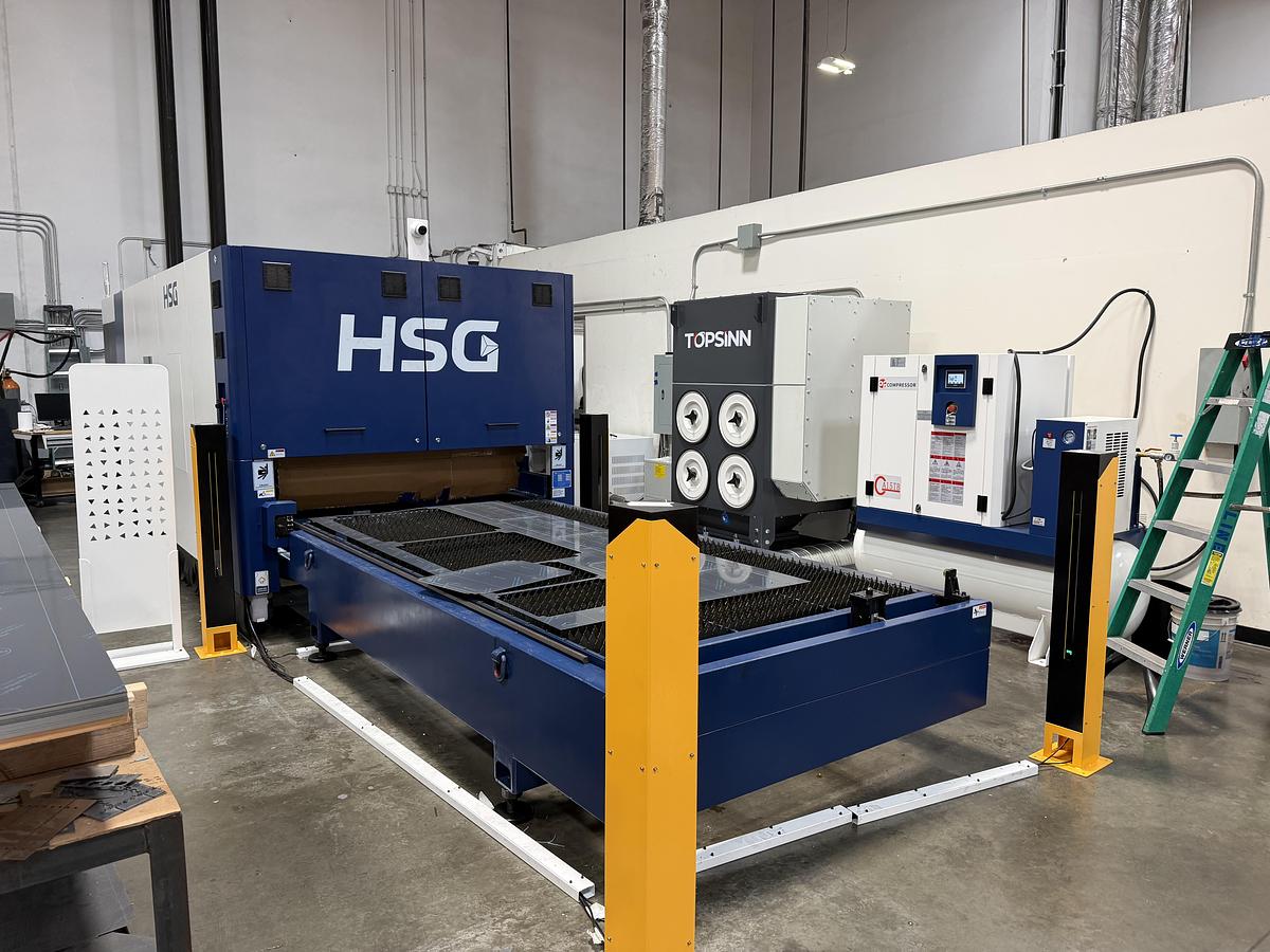 3,000 Watt HSG G3015X-3K Fiber Laser with Shuttle Table