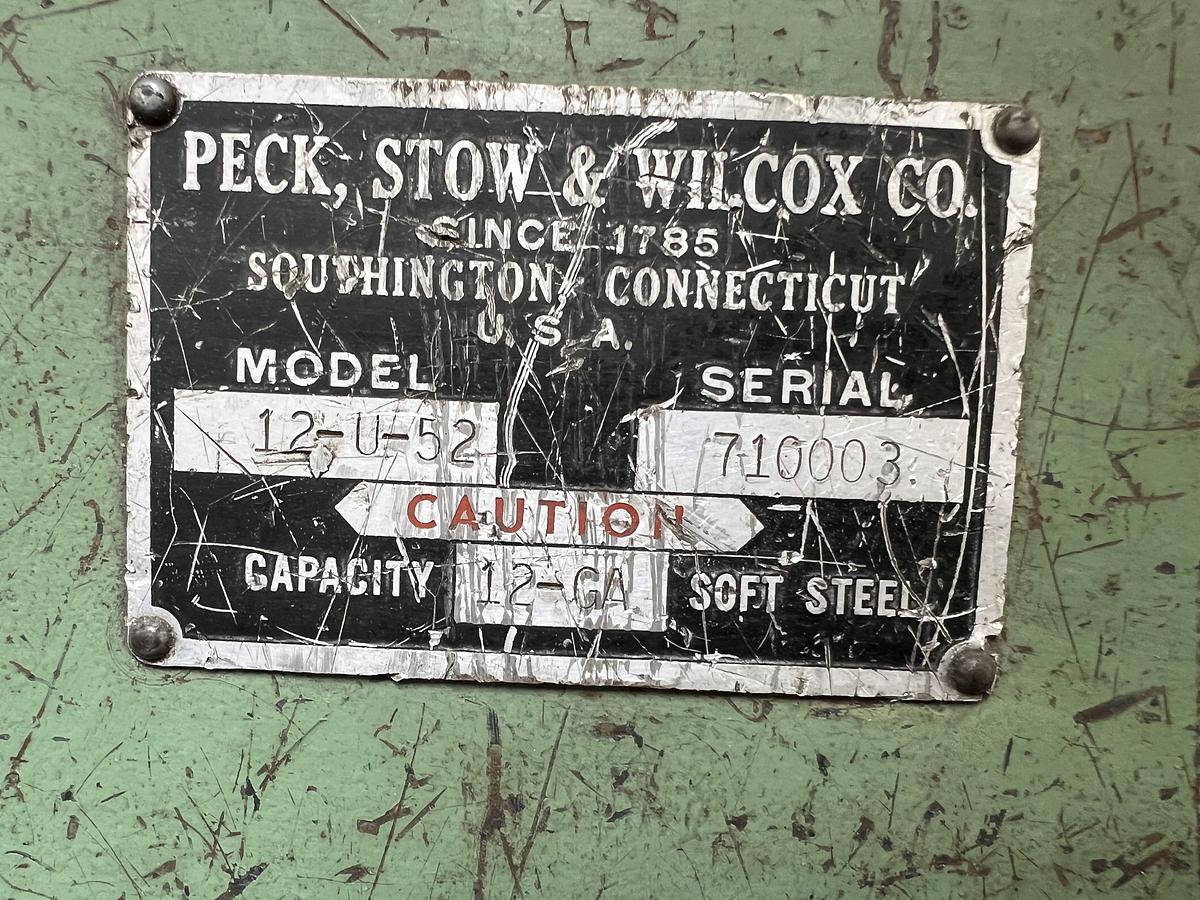 Used 52" x 12 GA. Pexto 12U52 Mechanical Shear