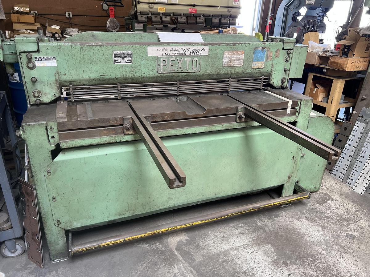 Used 52" x 12 GA. Pexto 12U52 Mechanical Shear