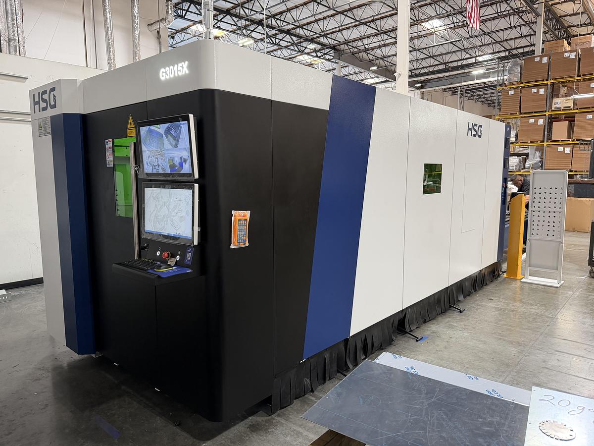 20,000 Watt HSG G3015X-20K Fiber Laser with Shuttle Table