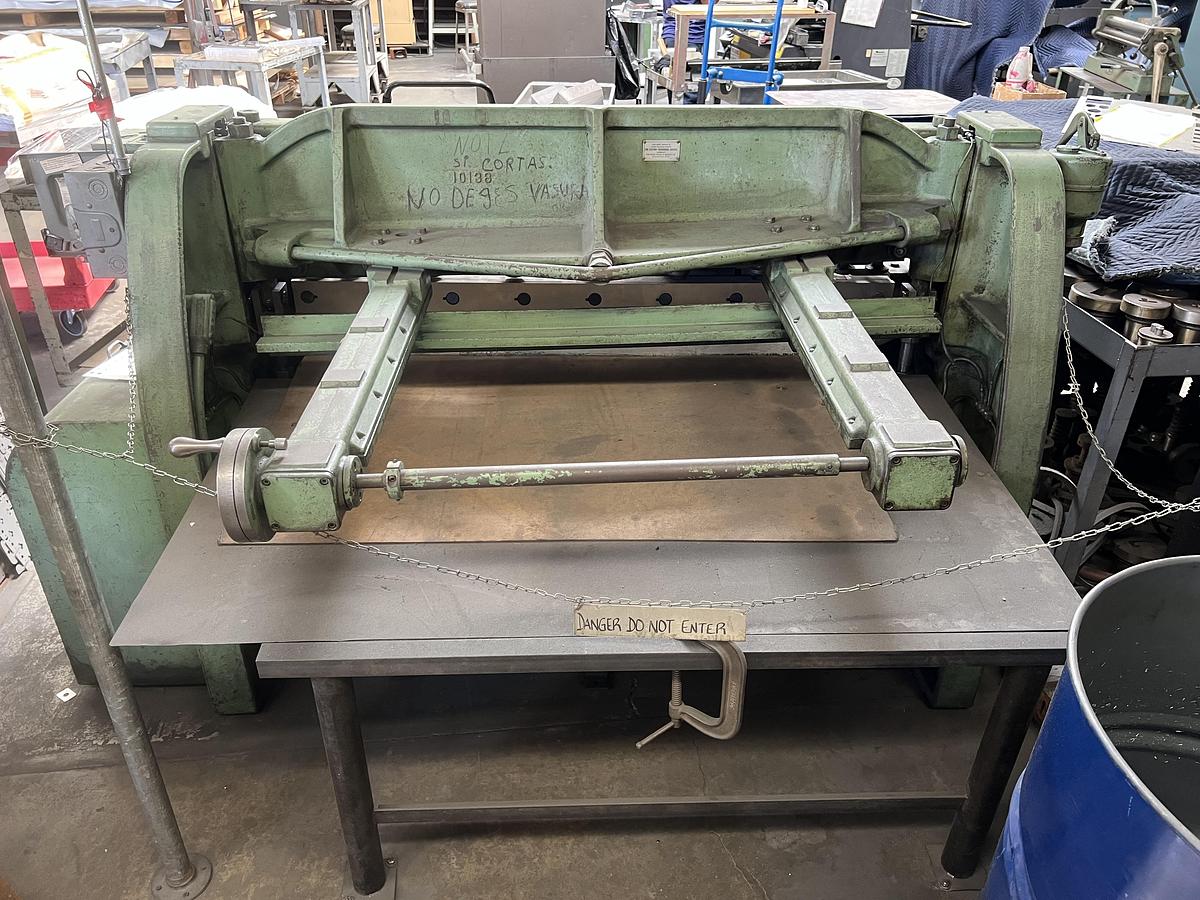 Used 52" x 12 GA. Pexto 12U52 Mechanical Shear