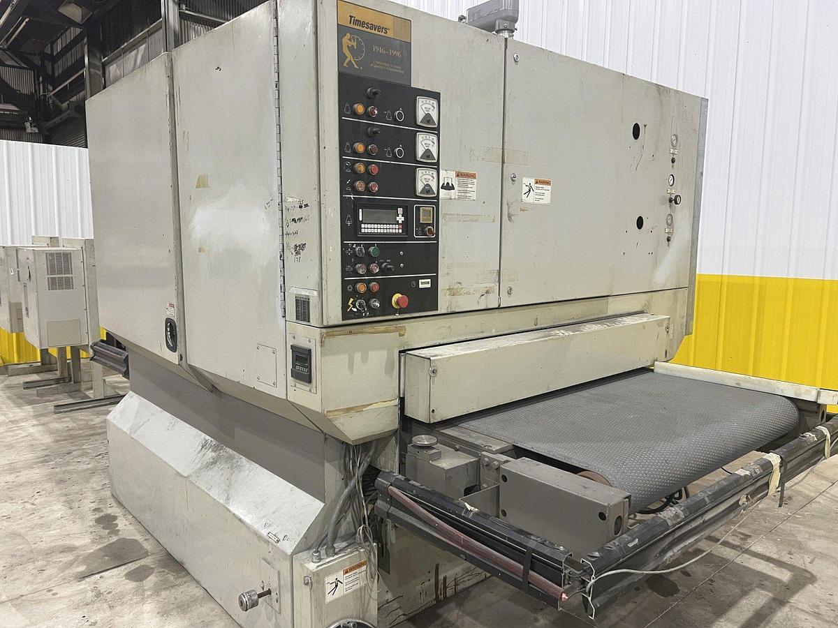Used 1997 - 52" X 40 HP TIMESAVER MODEL #252-301C 3 HEAD BELT GRINDER SANDER