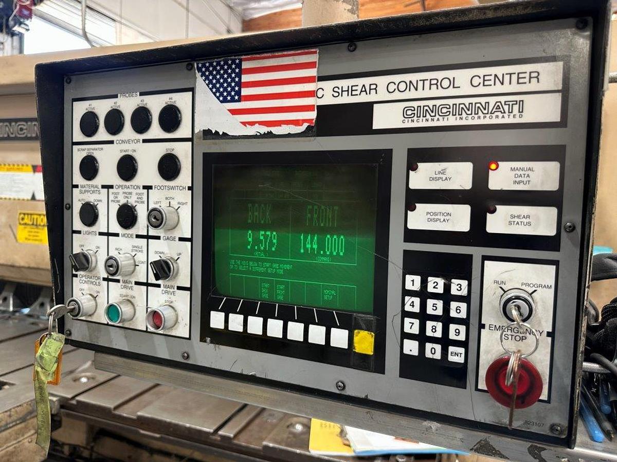 Used 3/8" x 14' Cincinnati 375HSx14 CNC Hydraulic Shear