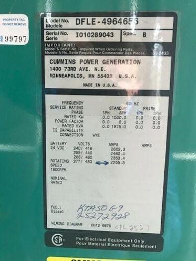 Used 1.5 MW 2001 Used Cummins KTA50-G9 Diesel Generator Set