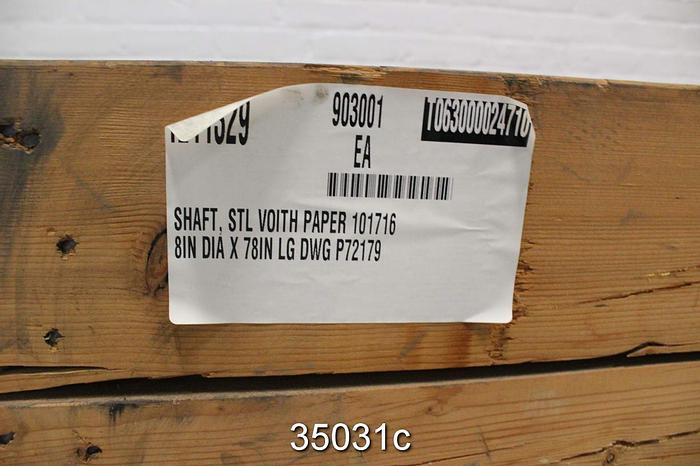 Unused Voith Morden 45HOC Pulper Shaft, 8" Diameter, 78" Long #35031