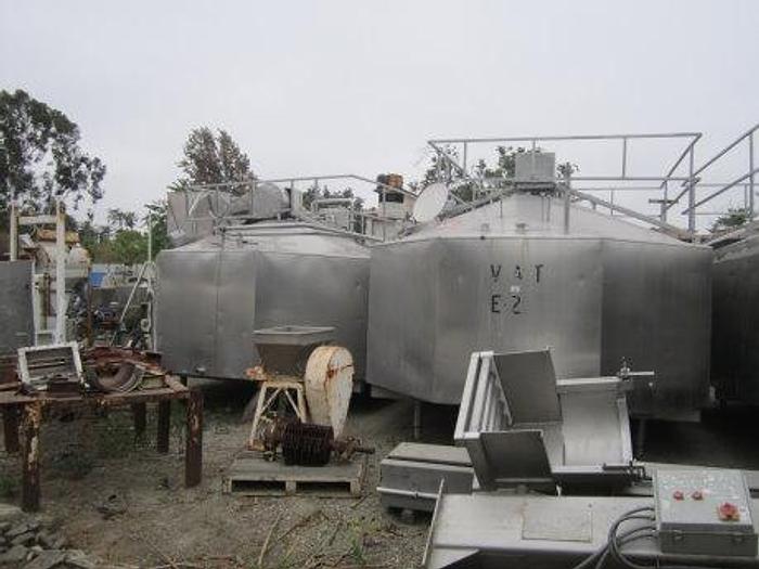 Used Tank, 4,000 Gallon, S/st, Jkt, Agit, Kusel, Cheese Vat, #S738330