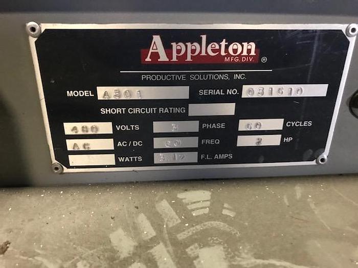Used 120" APPLETON  A301 CORE CUTTER WITH AUTO ADVANCE MFG. 2010