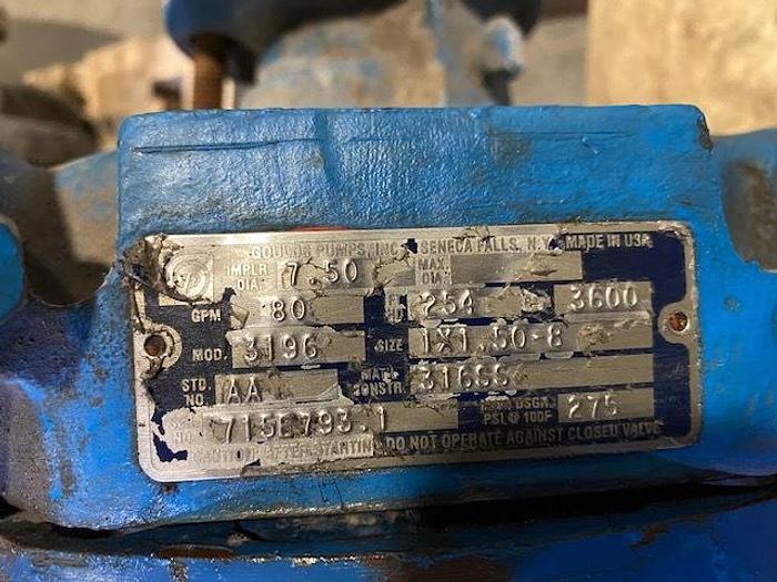 Used GOULDS MDL. 3196 1 X 1.50 - 8 316 SS 80GPM
