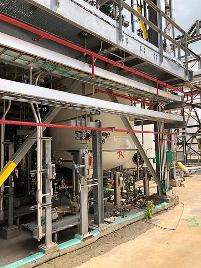 Used Used Plant Maintenance Service Corp Tank approximately 5,000 gallon 316L stainless steel vertical tank