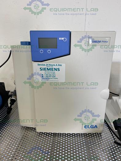 Used Elga  PR015BPM1 Purelab Prima 15 Water Purification System w/ 25L Elga LA611 Tank