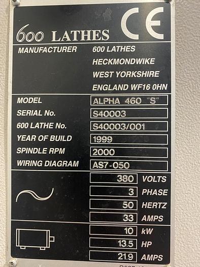 Used 1999 Harrison Alpha 460 S Plus Manual/CNC Lathe