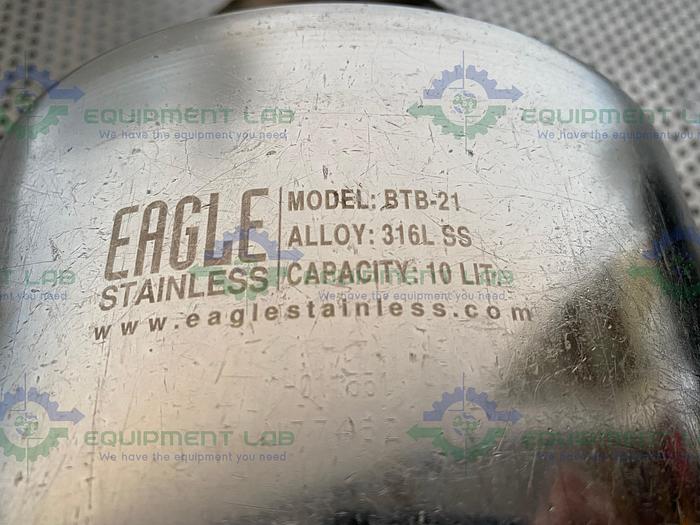 Used Eagle Stainless BTB-21 316L Stainless Steel 10 Liter Bottle w/ 4" Sanitary Fit