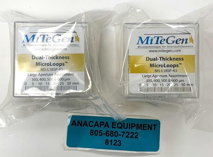 Used MiTeGen M5-L18SP-A5, Dual-Thickness MicroLoops Apertures Lot of 2 New (8123)W