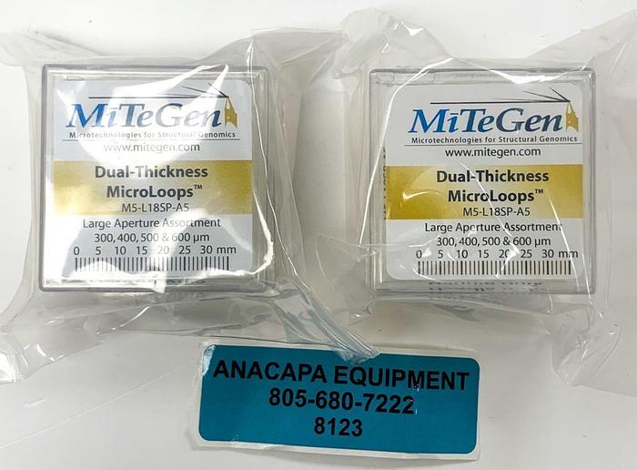 MiTeGen M5-L18SP-A5, Dual-Thickness MicroLoops Apertures Lot of 2 New (8123)W