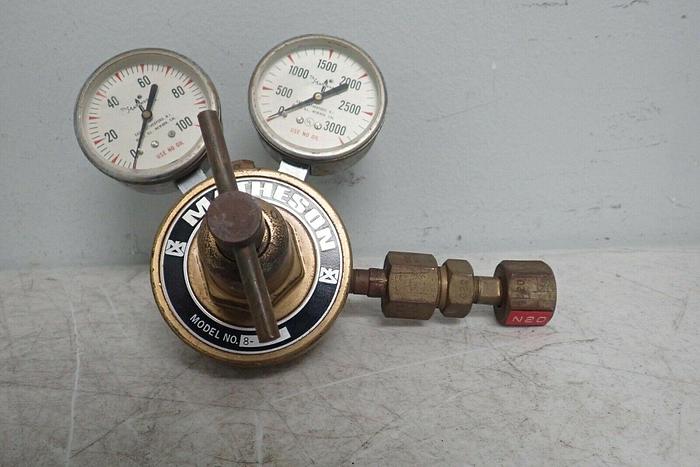 Used Matheson Model 8-320 Dual Gauge Gas Regulator with CGA-320 Fitting