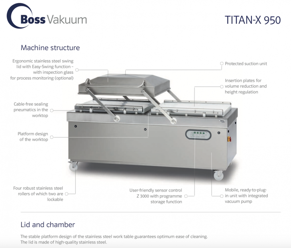 Used Boss Titan-X 950 vacuum machine