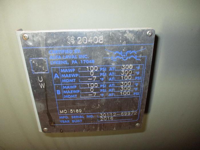 Used 2016 ALFA LAVAL 1H-L-1T 60" SPIRAL HEAT EXCHANGER