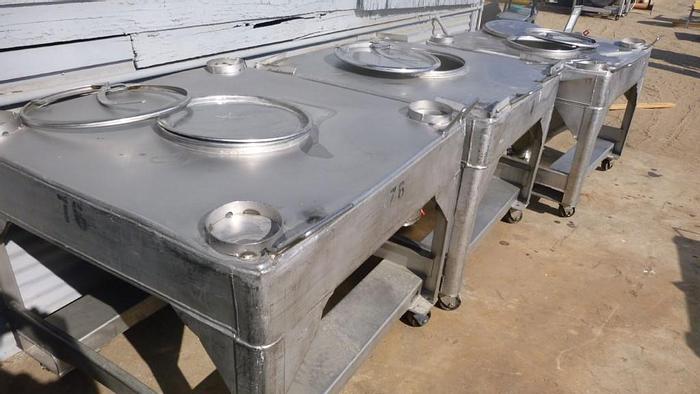 Used Bin, 25 CF, S/st, Tote, 190 Gallon, FLO-BIN, C/B (3) #S743594