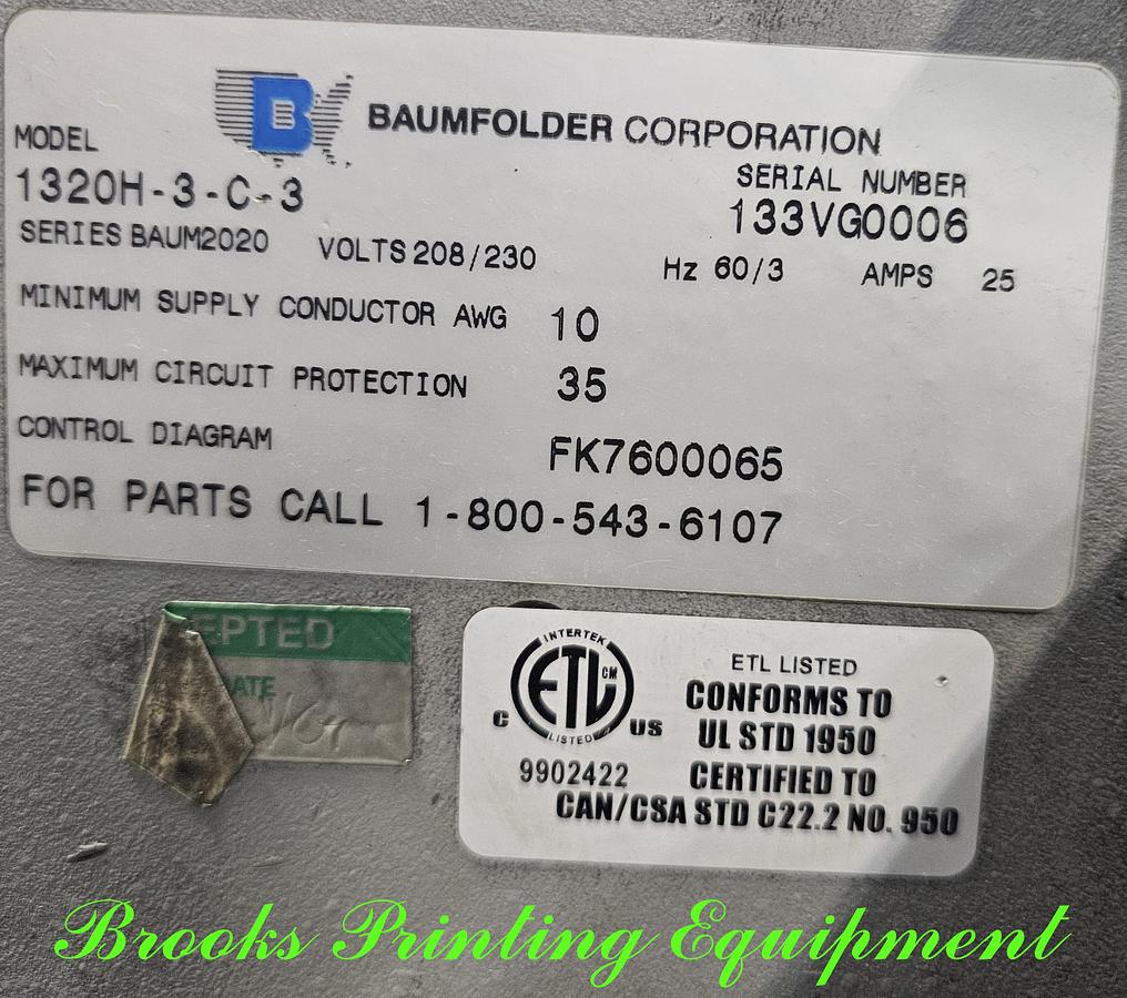 Used Baum 2020 w/Right Angle & Dynatec Gluer