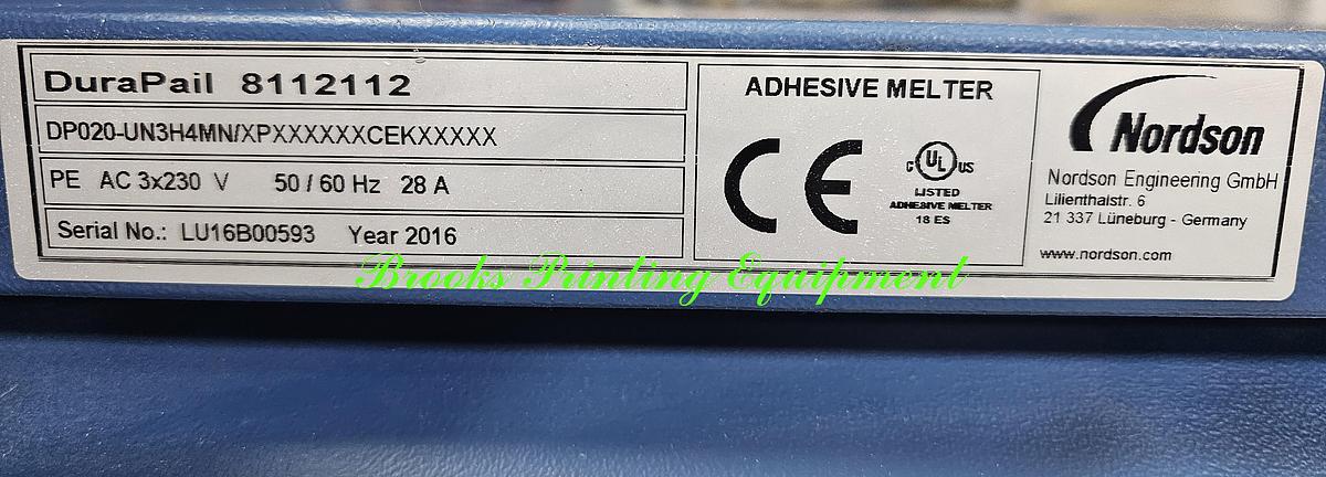 Used Nordson DuraPail Melter, 2016 Video 