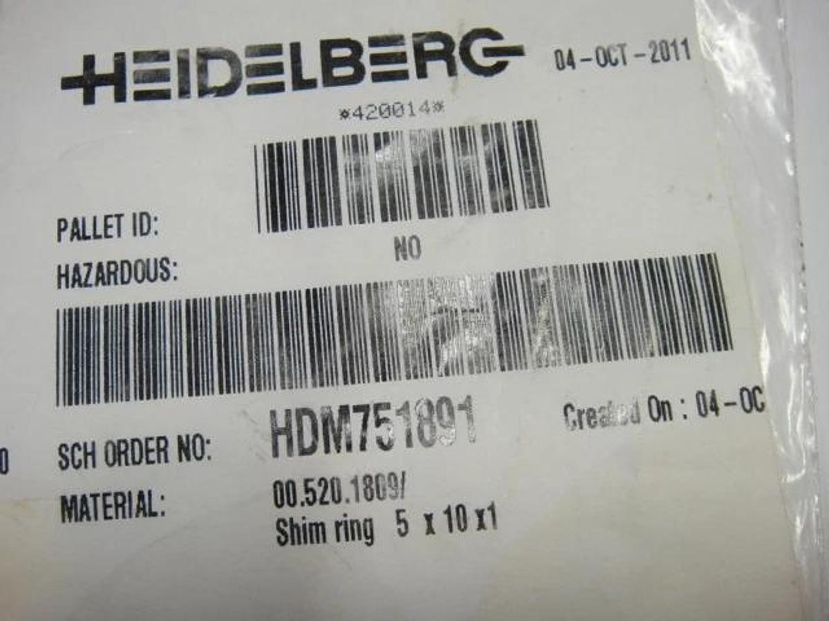 Used Heidelberg Shim Ring, Part #HDM751891