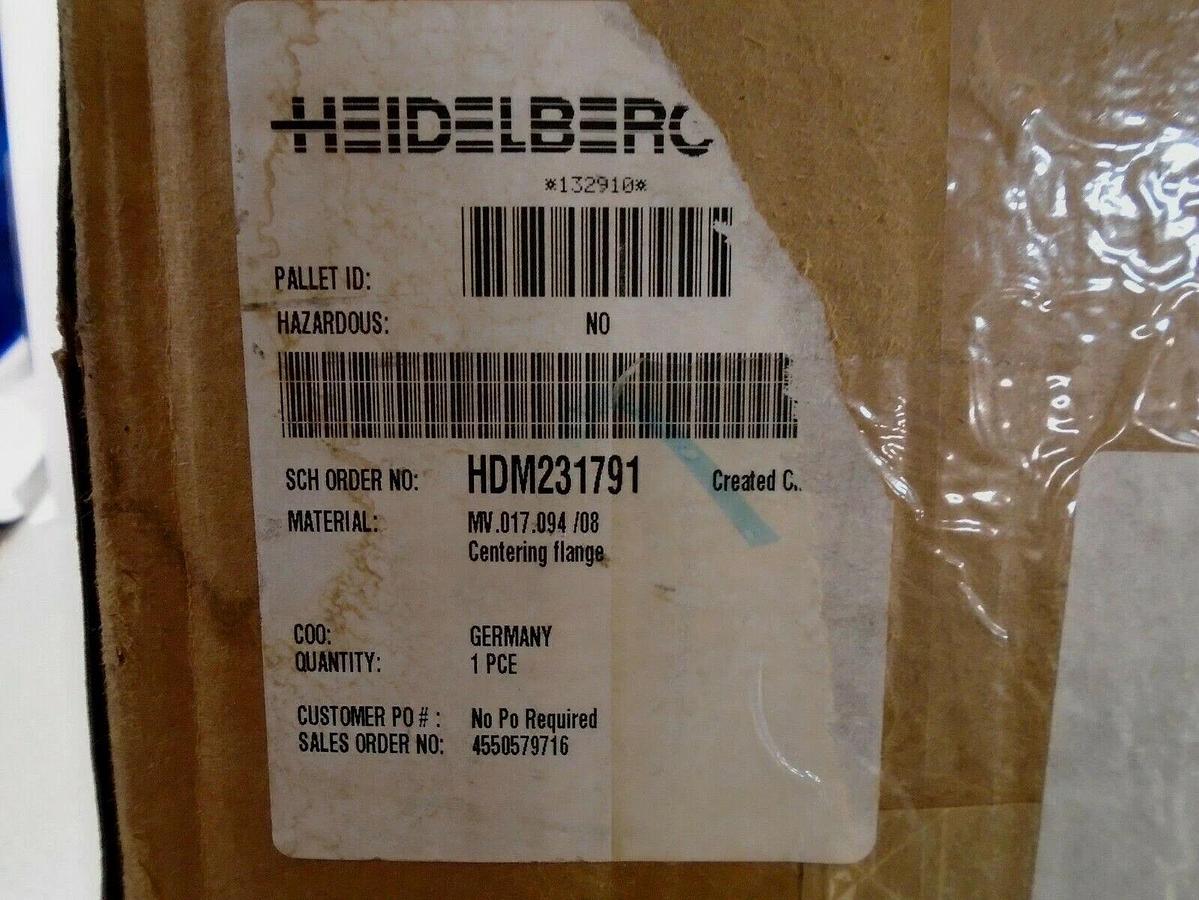 Heidelberg SM  74 Centering Flange, Part #MV.017.094/08