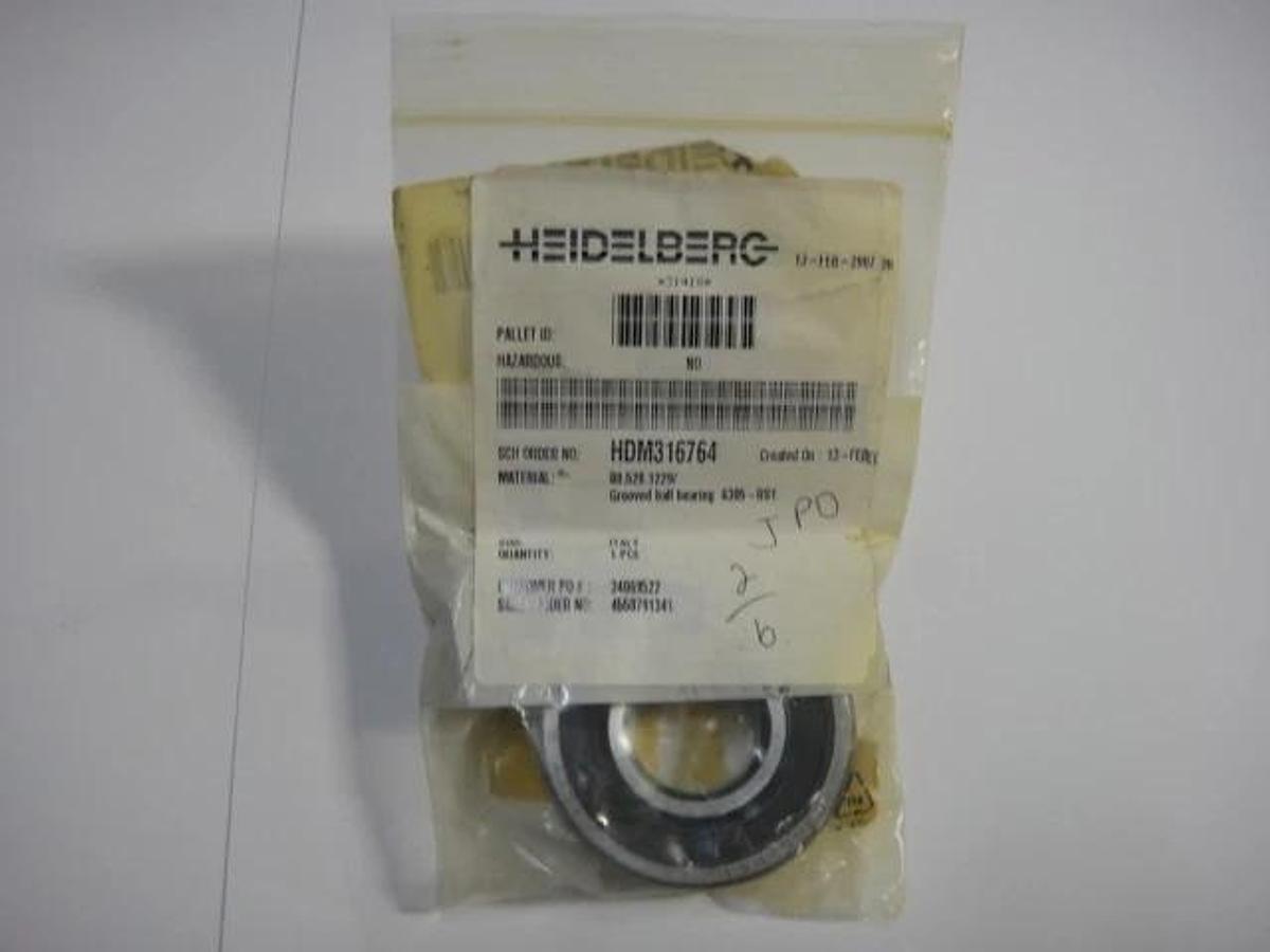 Used Heidelberg Grooved Ball Bearing, Part #00.520.1229