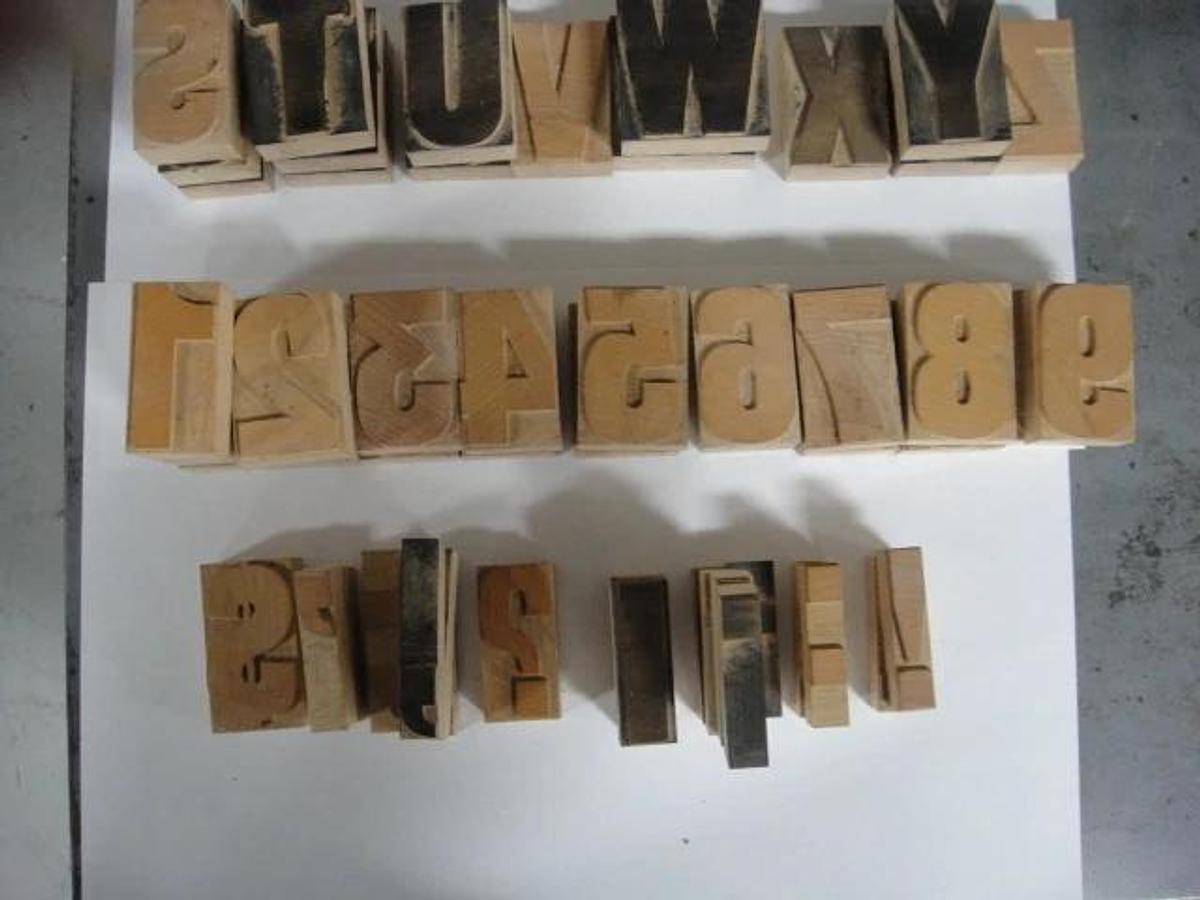 Used Heidelberg Wood Type, $10 Per Letter