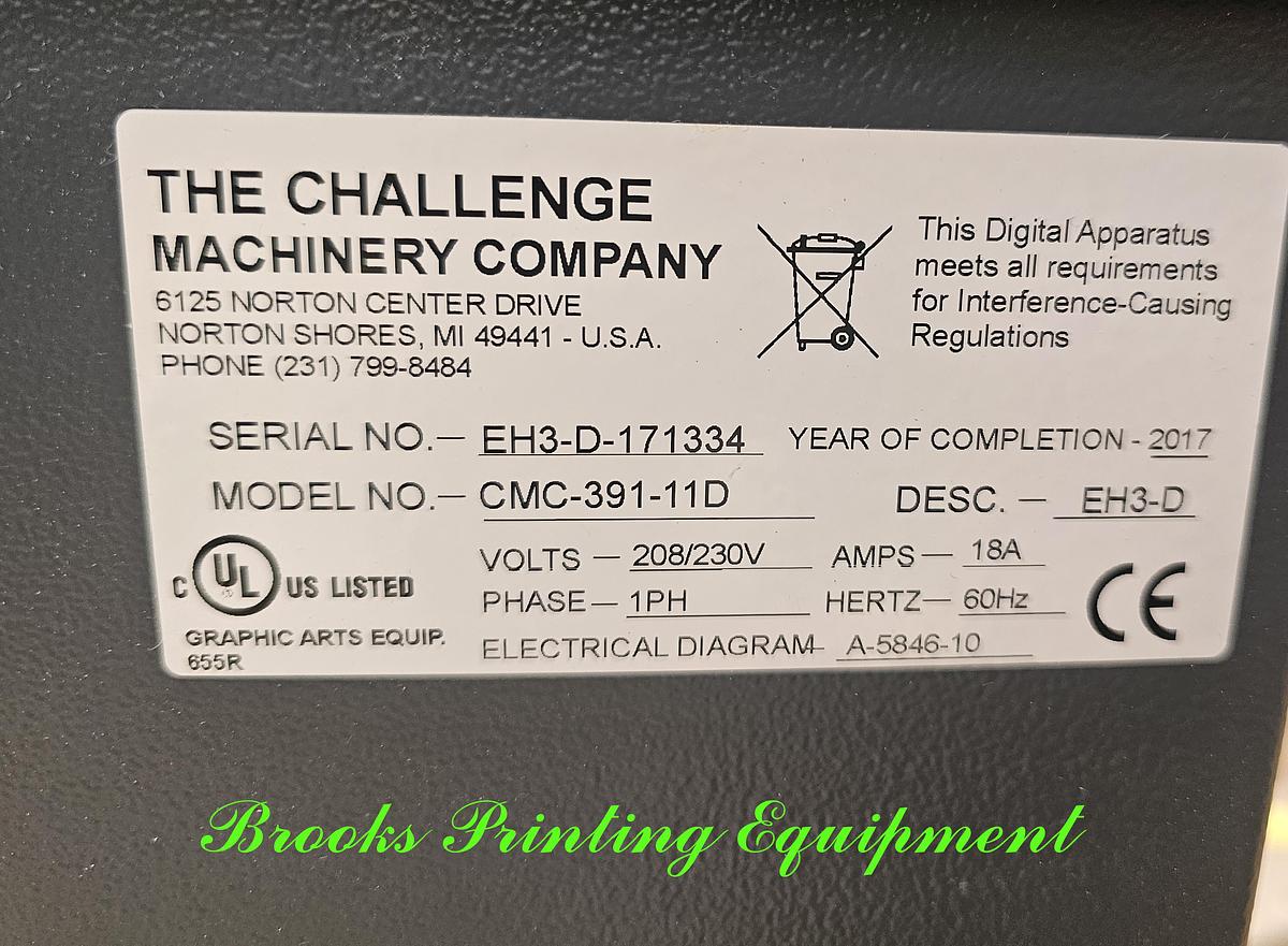 Used Challenge EH3-D Paper Drill, 2017