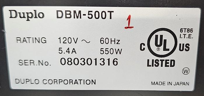 Used Duplo 5000 with 1 Tower, 2008 Video
