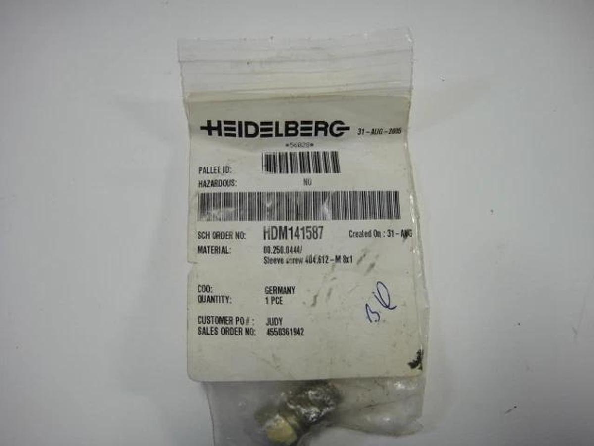 Heidelberg Sleeve Screw, Part #HDM141587