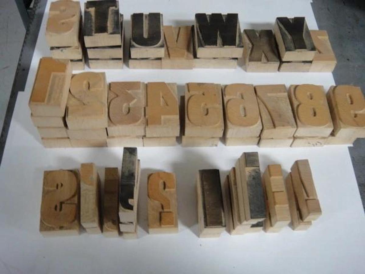 Used Heidelberg Wood Type, $10 Per Letter