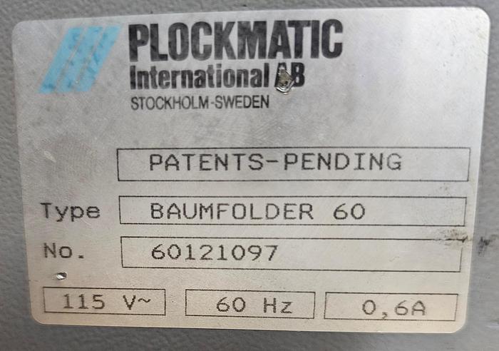 Used Baum Plockmatic System 60 Multi Booklet Master, Video