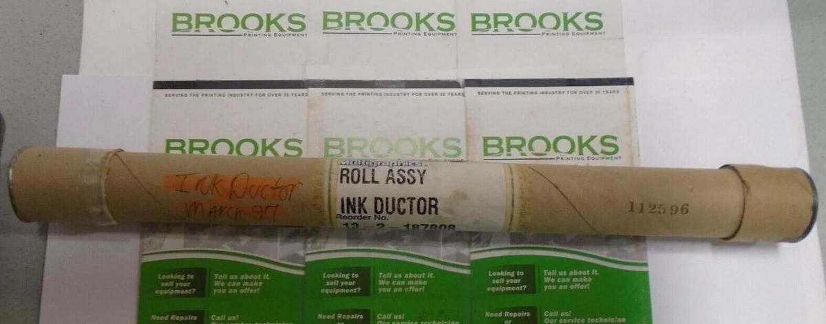 Multigraphics 1330, 1360, 1650, 1650XE Ink Ductor Roller, Part #13-2-187808