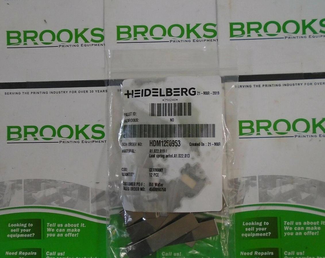 Heidelbeg QM 46 Leaf Spring, Open Clip 6mm, Part #A1.022.019