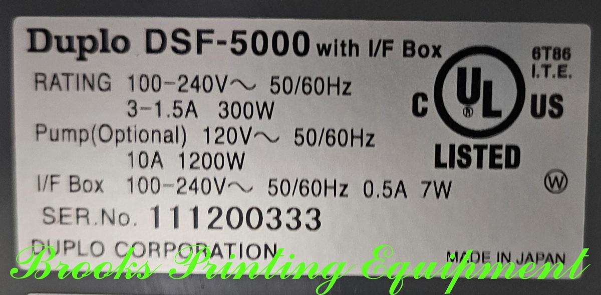 Used Duplo DSF-5000 Pro