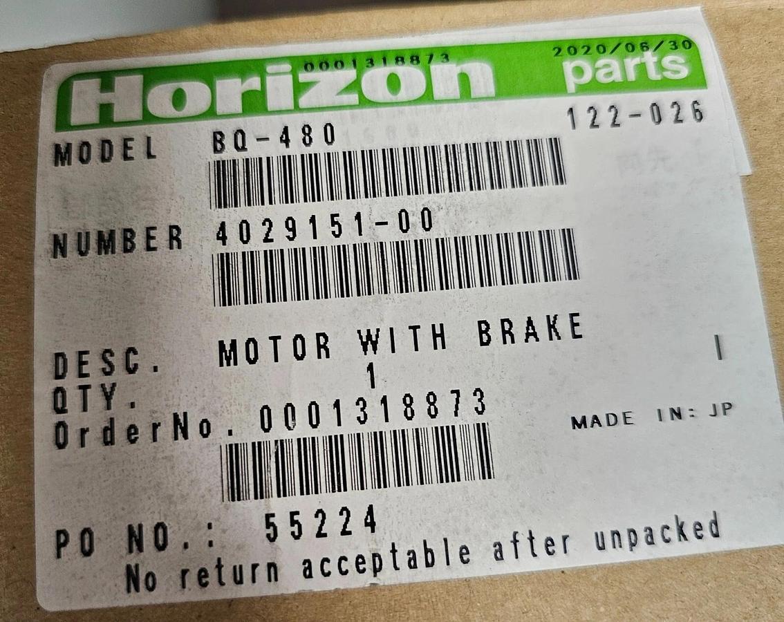 Horizon BQ 480 Motor with Brake, Part #4029151-00