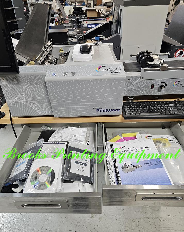 Used Printware iJetColor Mach 5 Inkjet Press w/ Feeder and Delivery Conveyor