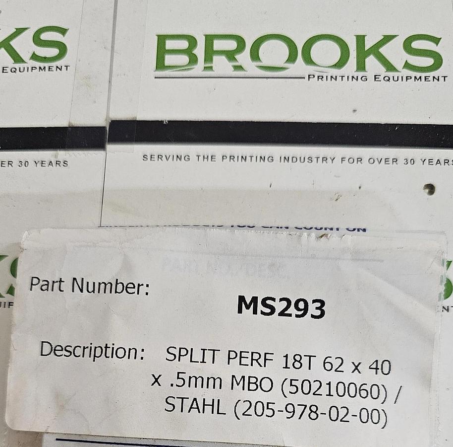 MBO/Stahl Split Perf 18T, Part #MS293
