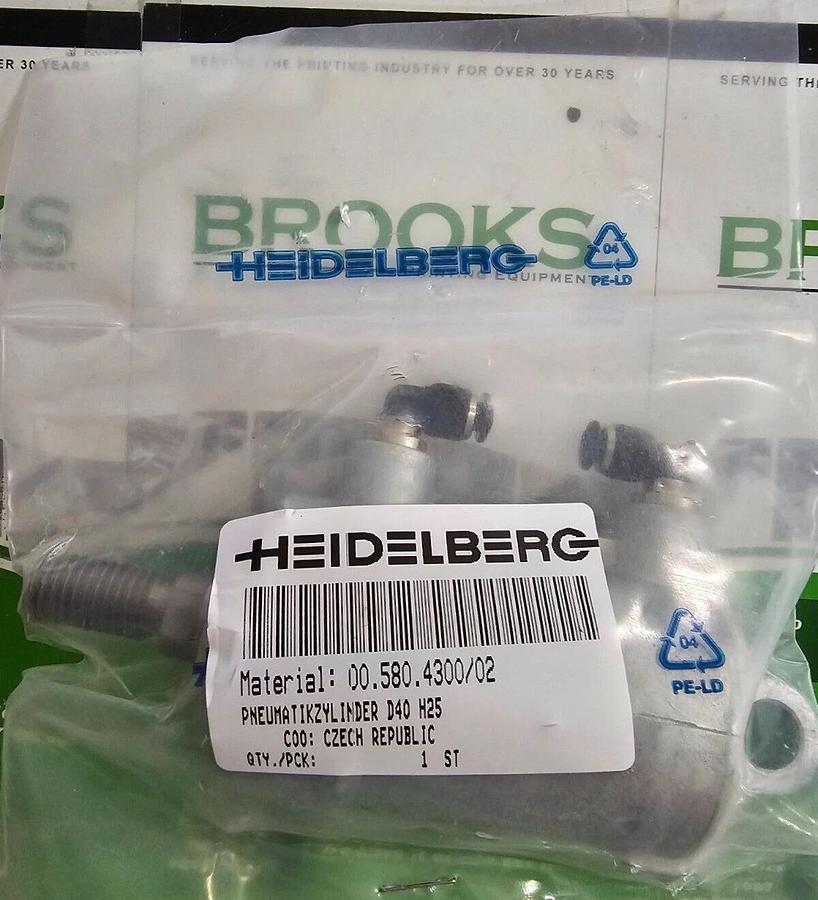 Heidelberg Pneumatic Cylinder D40 H25, Part #00.580.4300102