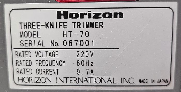 Used Horizon HT-70 Three Knife Trimmer, 2006 Video