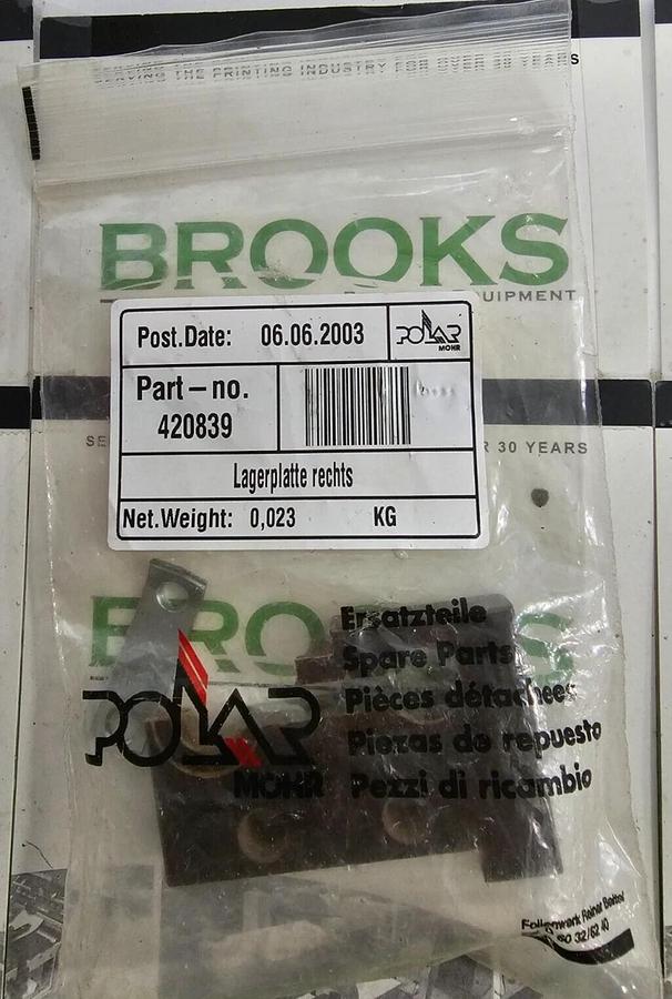 Used Polar Bearing Plate, Part #420839