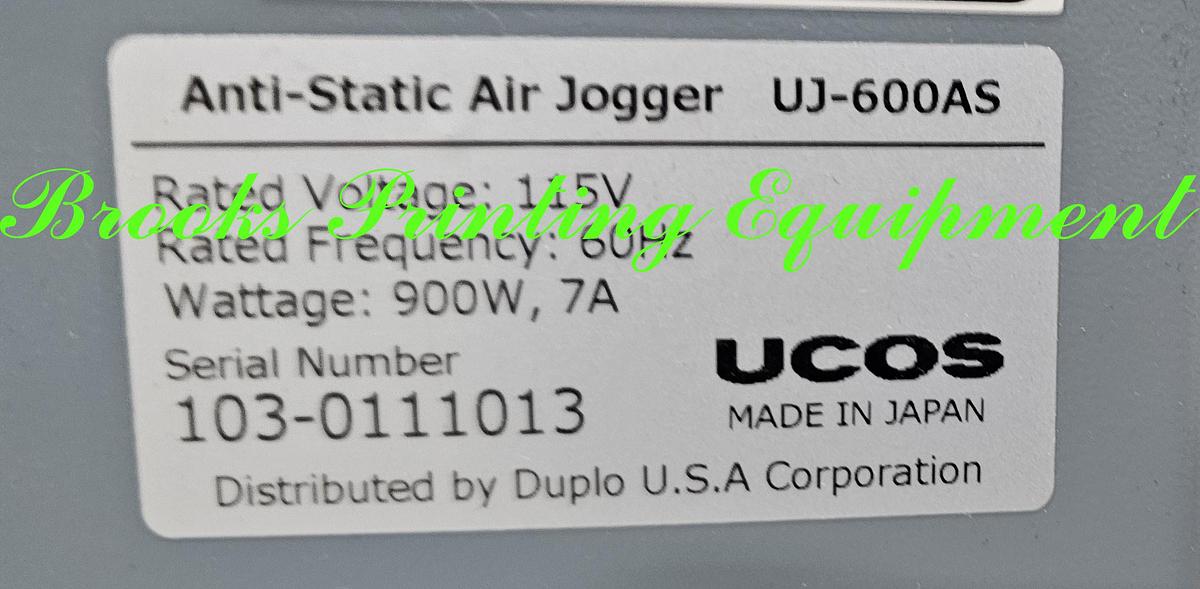 Used Duplo UJ-600 Anti-Static Air Jogger
