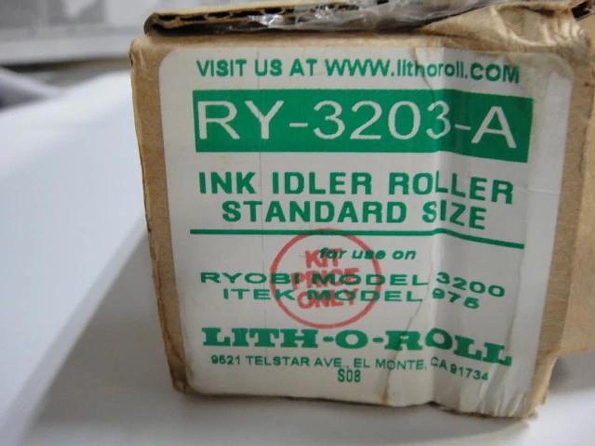 Used Ryobi 3200 or Itek 975 Ink Idler Roller, Part #RY-3203-A