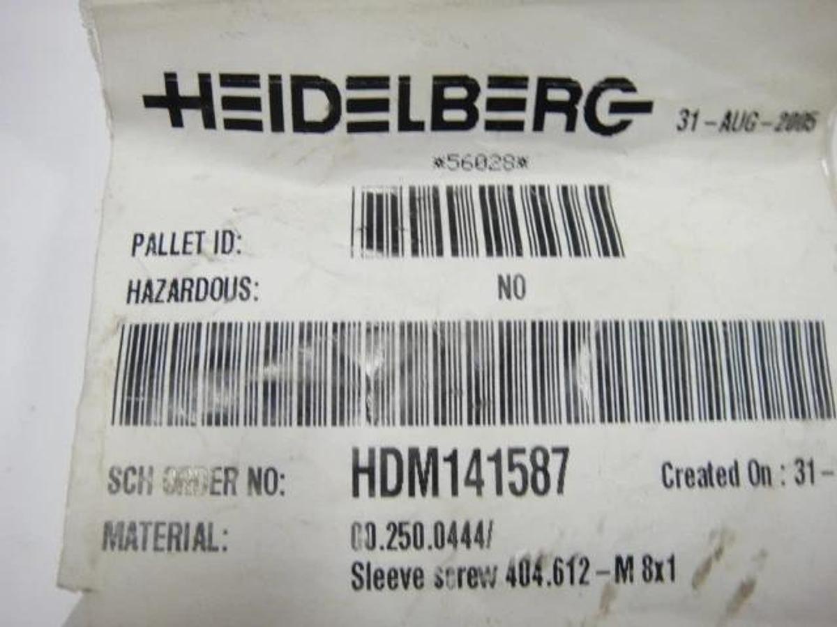 Heidelberg Sleeve Screw, Part #HDM141587
