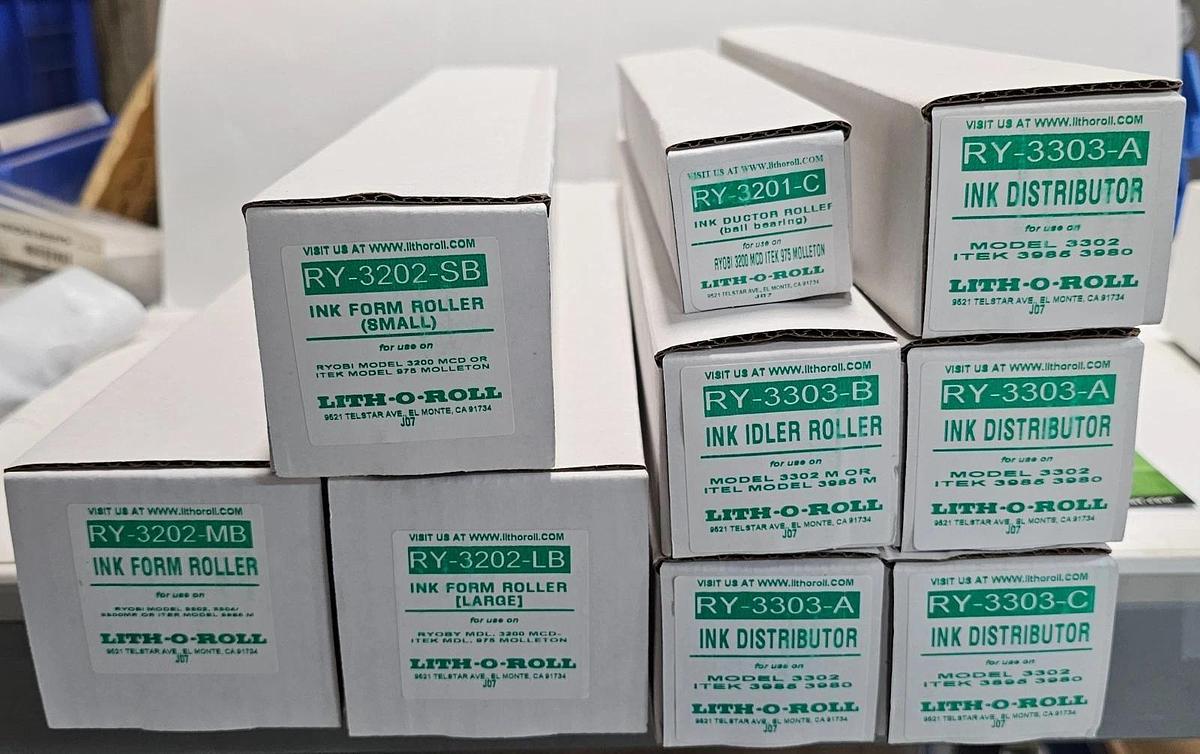 Rubber Roller Set of 9 for Ryobi 3302 3304H /ITEK 3995/ LOR-3985-K/32RK